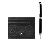 Set penna a sfera, portabiglietti da visita Montblanc Meisterstück  in Pelle 128955 - 128955